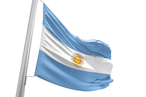Аргентинська Національна Тканина Прапором Махає Красивим Міським Тлом — стокове фото