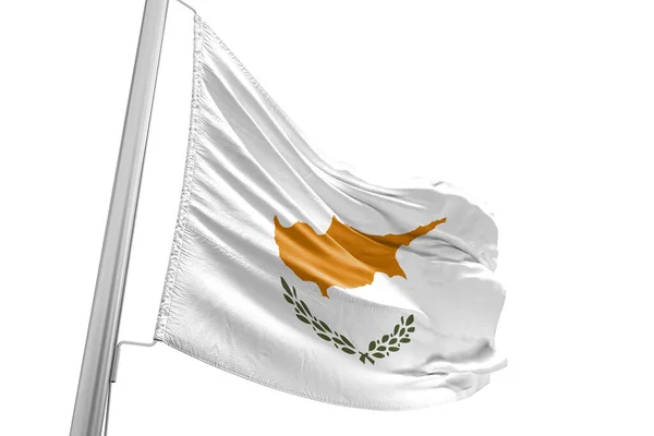 Cyprus National Flag Cloth Fabric Waving Beautiful City Background — Stock Photo, Image