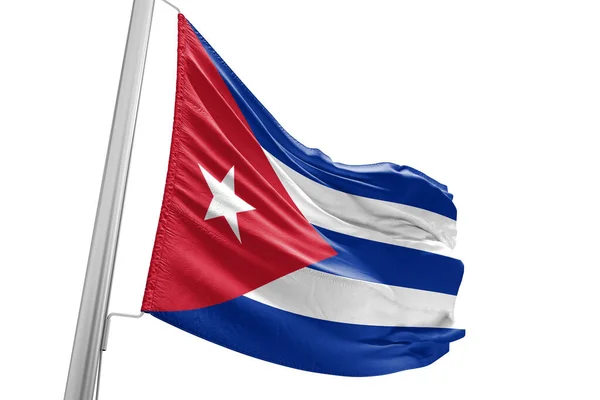 Kubas Nationalflagge Weht Auf Schönem Stadthintergrund — Stockfoto