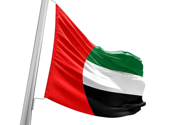 Birleşik Arap Emirlikleri Ulusal Bayrak Kumaşı Güzel Beyaz Arka Planda — Stok fotoğraf