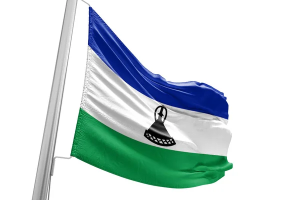 Lesotho Bandiera Nazionale Stoffa Tessuto Sventolando Sul Bellissimo Sfondo Della — Foto Stock
