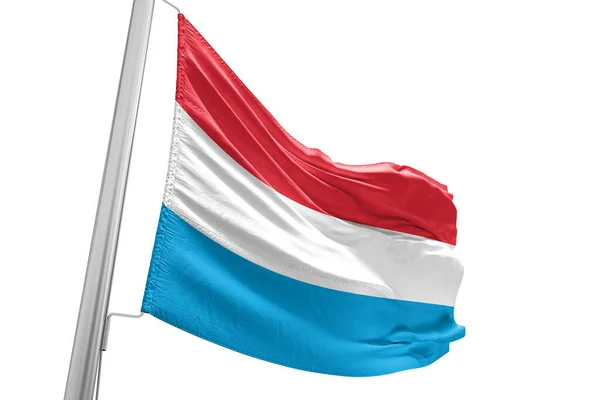 Luxemburg Nemzeti Zászló Szövet Integetett Gyönyörű Város Háttér — Stock Fotó