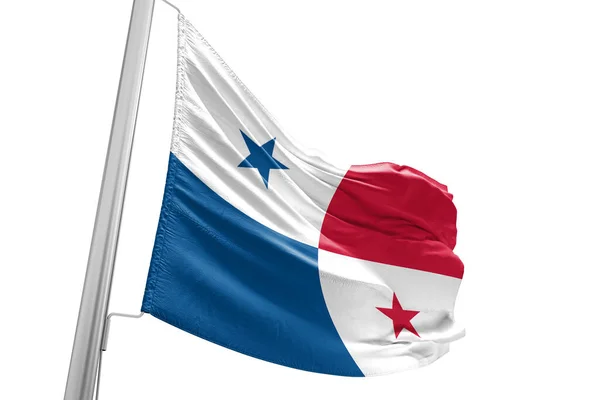 Panama Národní Vlajkové Tkaniny Vlnění Krásném Městském Pozadí — Stock fotografie
