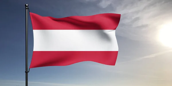Áustria Tecido Pano Bandeira Nacional Acenando Fundo Cinza Bonito — Fotografia de Stock
