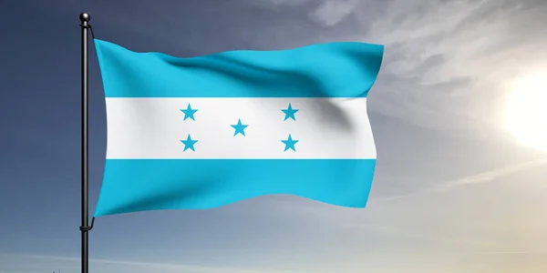 Tela Tela Bandera Nacional Honduras Ondeando Sobre Hermoso Fondo Gris —  Fotos de Stock