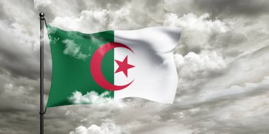 Andorra Ulusal Bayrak Kumaşı Güzel bulutlu arka planda dalgalanıyor.