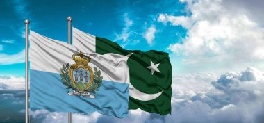Pakistan ve San Marino 'nun bayrakları gökyüzünde güzel bir gökyüzü dalgalandırıyor..