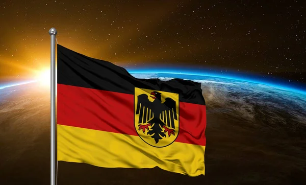 Deutschland Nationalflagge Weht Auf Wunderschöner Erde — Stockfoto