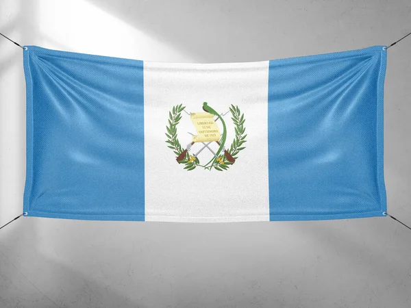 Tela Tela Bandera Nacional Guatemala Ondeando Sobre Hermoso Cielo Gris —  Fotos de Stock