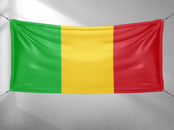 Mali Nationalflagge Stoff Weht Auf Schönen Grauen Himmel Hintergrund — Stockfoto
