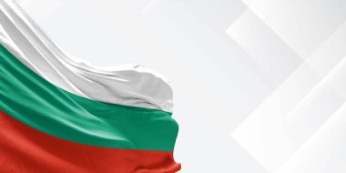 Avusturya ulusal bayrak kumaşı beyaz arka planda sallanıyor.