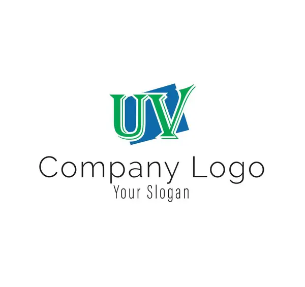 İlk harf UV Modern ve güçlü soyut logo tasarımı, İlk Harf Logo şablonu