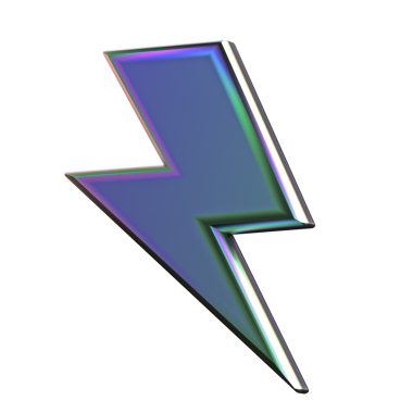 3D yeşil şimşek menekşe yeşil krom metal cam