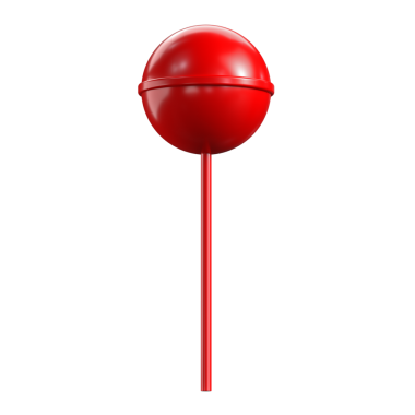 3d lolipop kırmızı plastik şeker