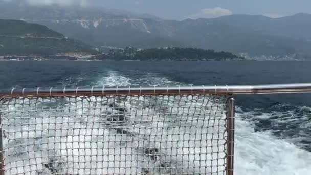 Sentier Depuis Yacht Vagues Blanches Dans Océan Bleu Vif Sur — Video