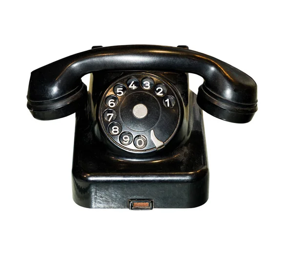 Oude Vintage Telefoon Geïsoleerd Witte Achtergrond Rechtenvrije Stockafbeeldingen