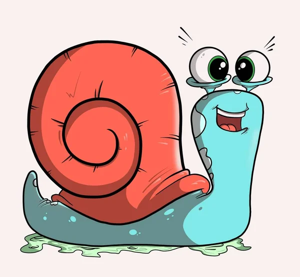 Cute cartoon snail illustration