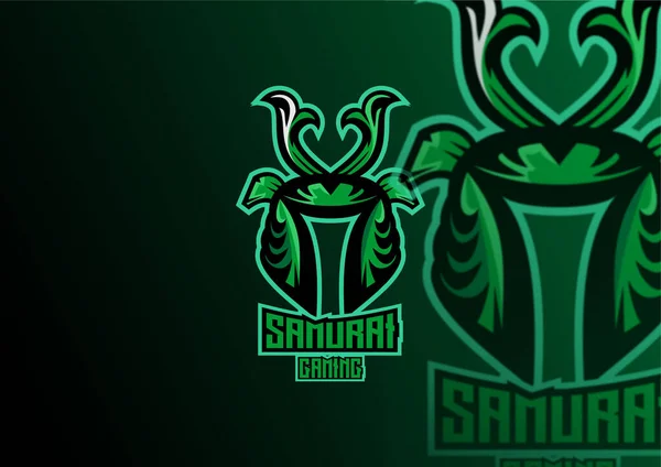 Samuray esport logo tasarımı maskotu