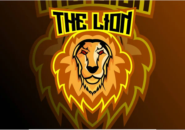 Projeto Logotipo Mascote Cabeça Leão —  Vetores de Stock
