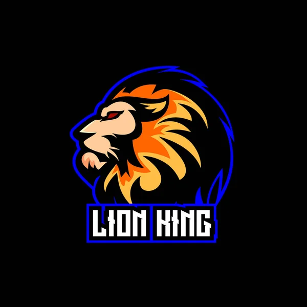 Lion Head Esport Logo Mascot Design —  Vetores de Stock