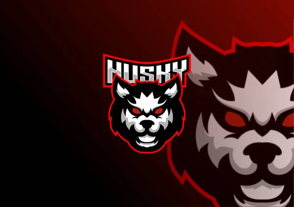 Husky logosu Esport maskot tasarımı