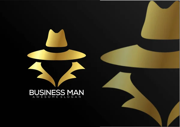 Business Man Logo Ontwerp Gradiënt Luxe Kleur — Stockvector