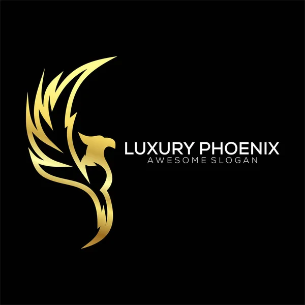 Lyx Phoenix Logotyp Design Linje Konst Färgglada — Stock vektor