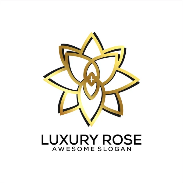 Lyx Ros Logotyp Design Lutning Lyx Färg — Stock vektor