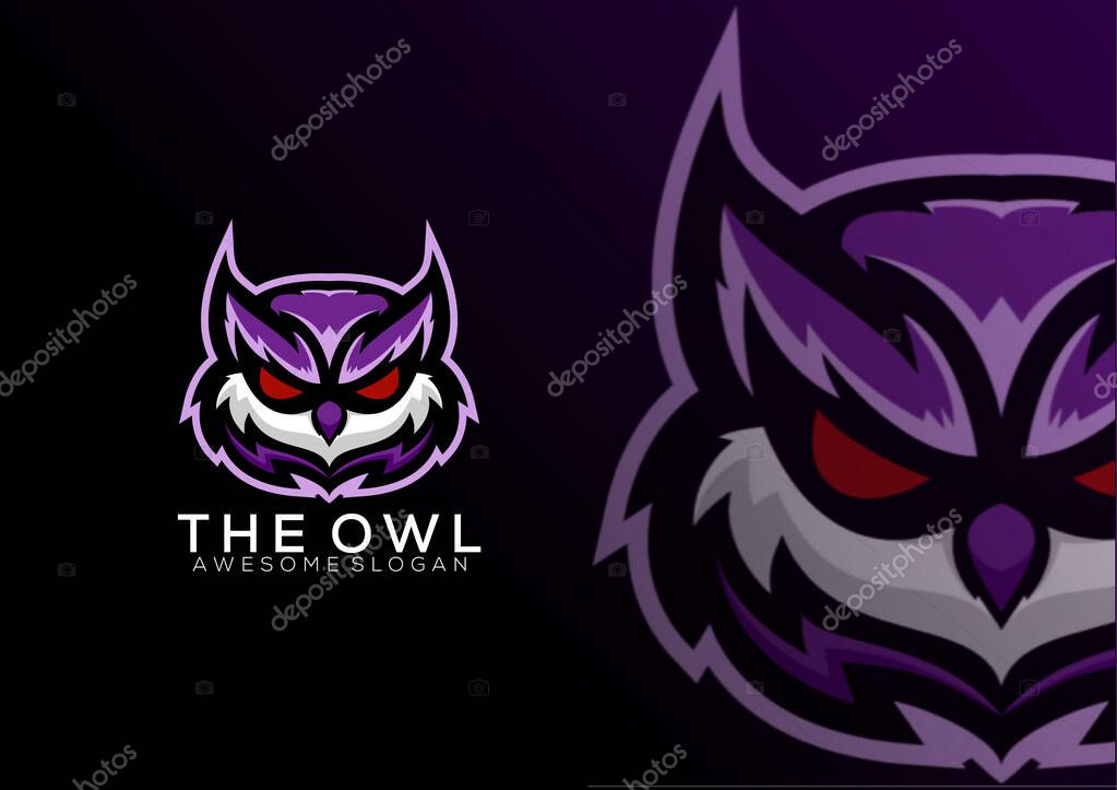 The owl logo team esport design mascot