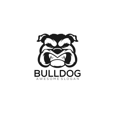 Bulldog kafa logosu tasarım sanatı