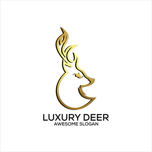 Lyx Rådjur Logotyp Design Premium Lutning Färg — Stock vektor
