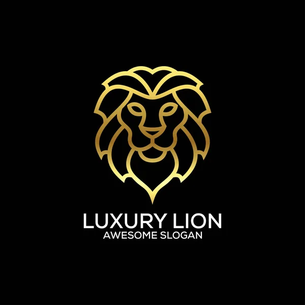 Projektowanie Logo Luksusowego Lwa Gradientu Line Art — Wektor stockowy