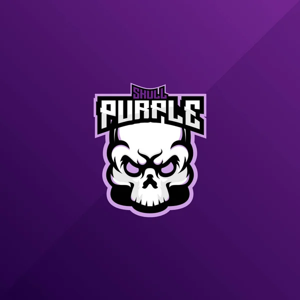 Skull Angry Logo Esport Team Design Gaming Mascot — Stock Vector