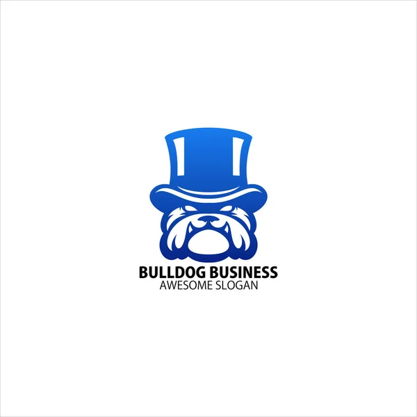 Bulldog Business Logo Ontwerp Gradiënt Kleur — Stockvector