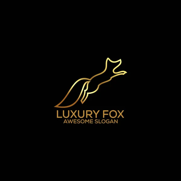 Lis Luksusowym Logo Design Line Art — Wektor stockowy