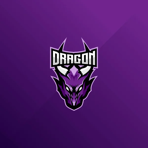 Dragão fogo mascote esport design de logotipo, Vetor Premium