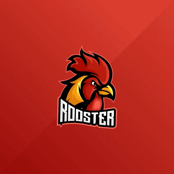 stock vector rooster head logo gaming esport design