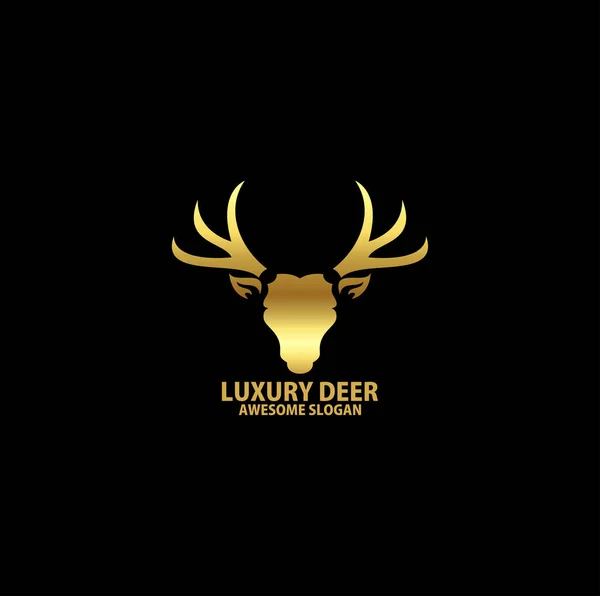 高級ロゴデザイングラデーションカラーの鹿の頭 — ストックベクタ