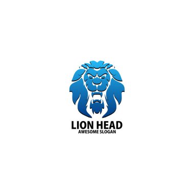 Aslan başı logo tasarımı gradyan rengi