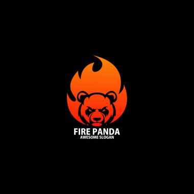 Ateş logosu desenli panda