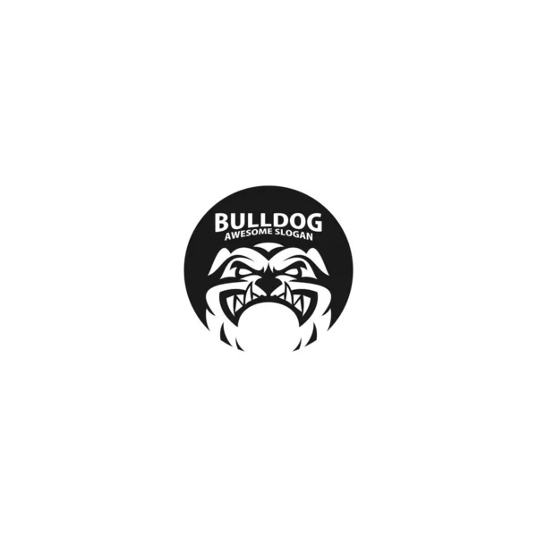 Bulldog Circle Logo Design Icon Symbol — Stock Vector