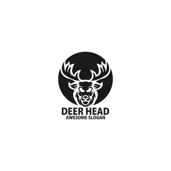 deer head logo design icon