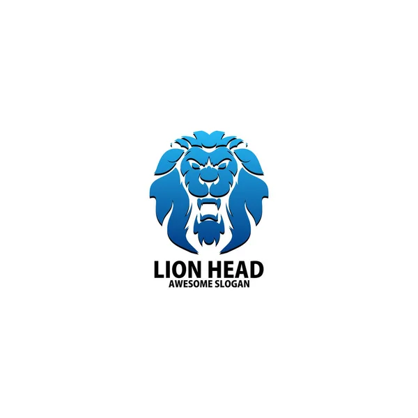 Tête Lion Logo Design Dégradé Couleur — Image vectorielle
