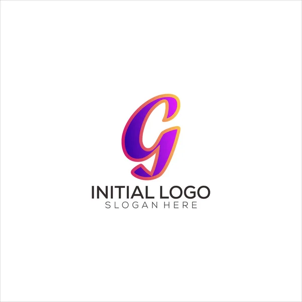 Initial Logo Gradient Colorful Design Icon — Stock Vector