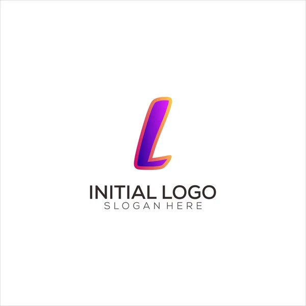 Anfängliche Logo Gradient Bunte Design Ikone — Stockvektor