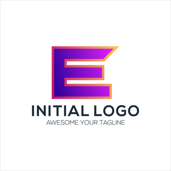 Начальный Дизайн Логотипа Красочный — стоковый вектор