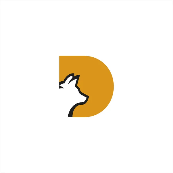 Inicial Com Ícone Design Logotipo Lobo — Vetor de Stock