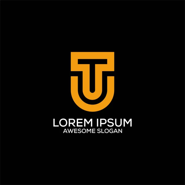 harf tu line art logo tasarımı kombinasyon simgesi
