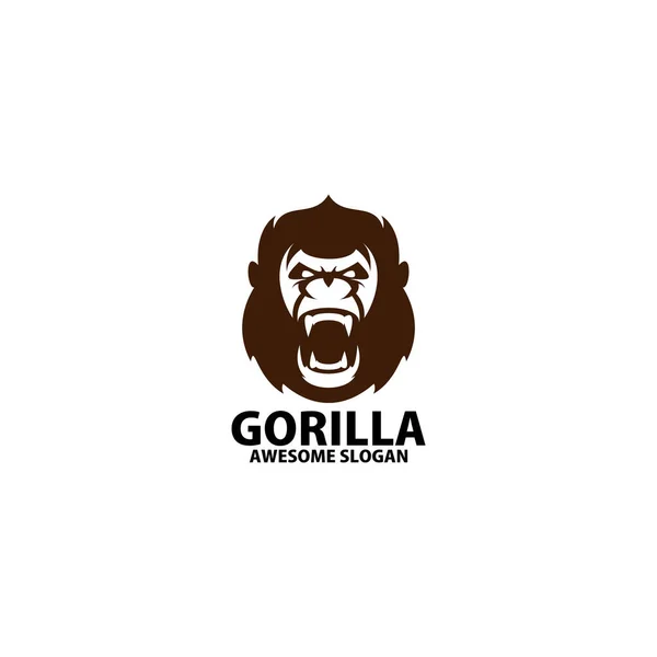 Goril Baş Logo Tasarımı — Stok Vektör
