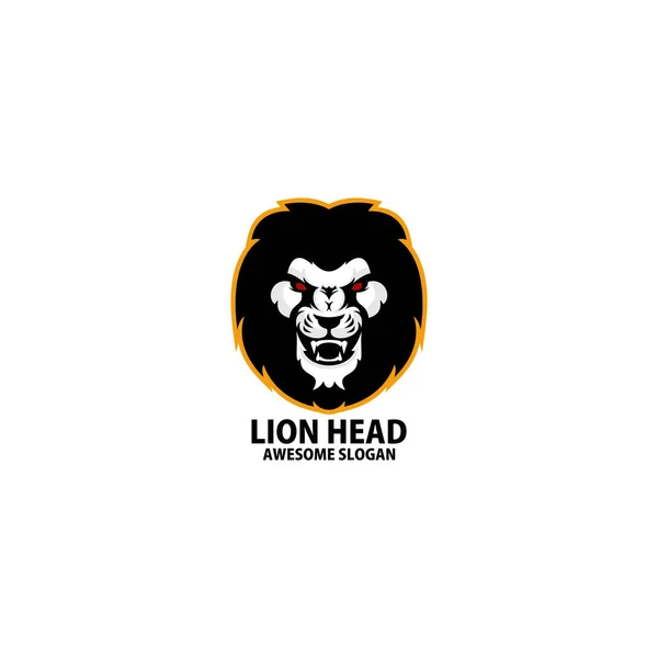 Mascote Design Logotipo Cabeça Leão —  Vetores de Stock
